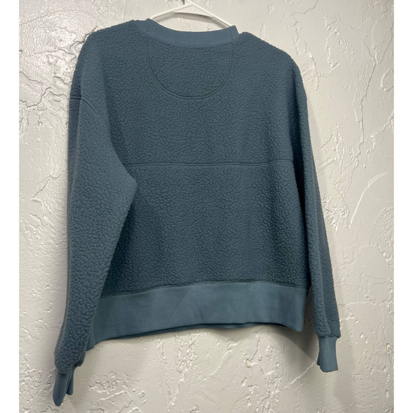 Everlane The ReNew Teddy Oversized Crew Blue Sweatshirt Size S - Picture 3 of 7